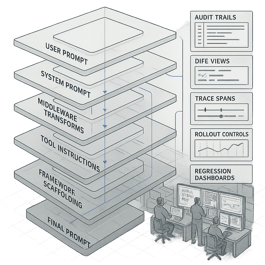 Auditing Hidden Prompt State in Production LLM Systems: Managing System Prompts, Middleware, and Tool Scaffolding Drift