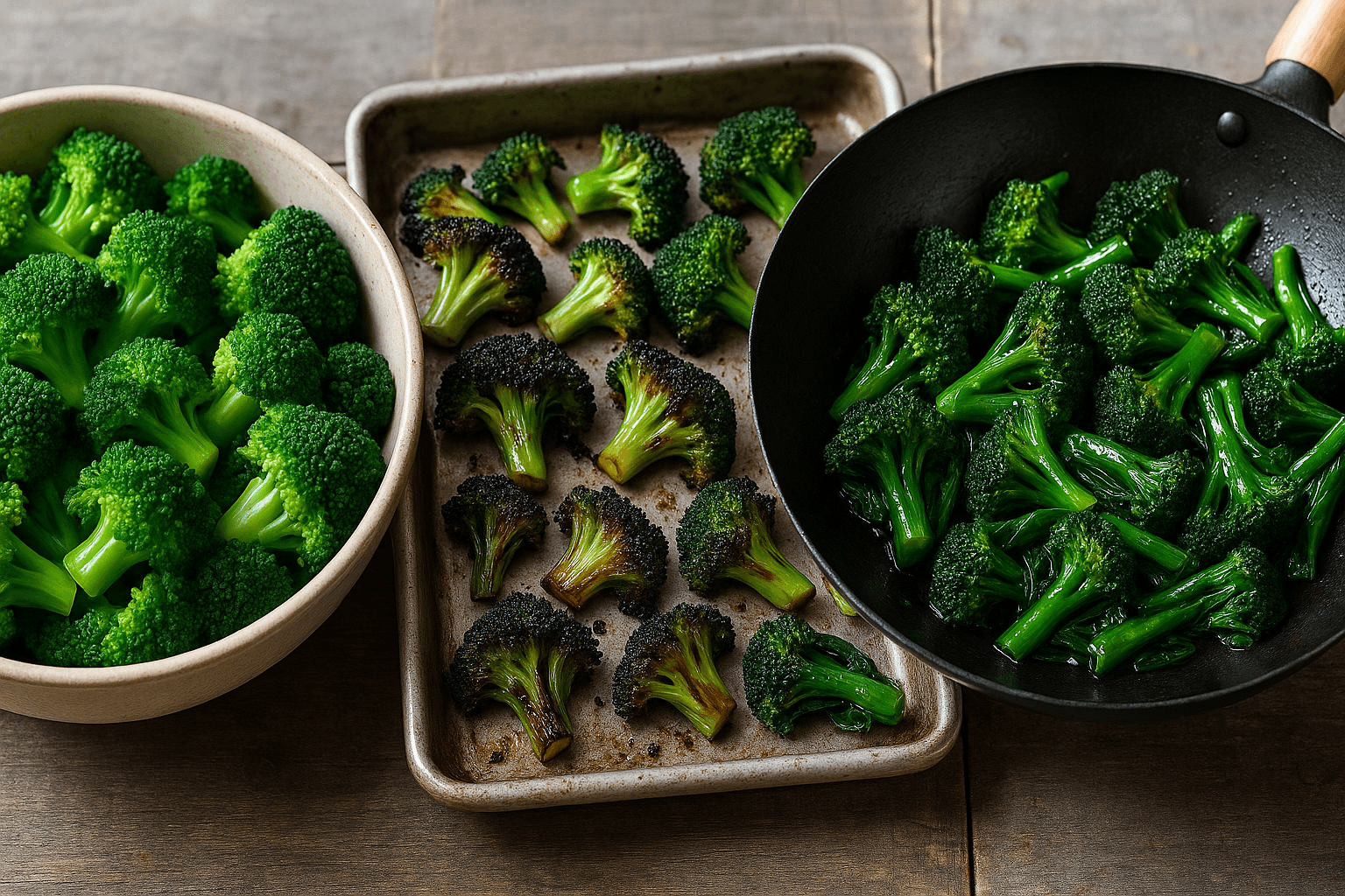 Why Broccoli Turns Gray-Green, Sulfurous, or Sweet: Chlorophyll Chemistry, Enzyme Shutdown, and the Heat Rules for Roasting, Steaming, and Stir-Frying