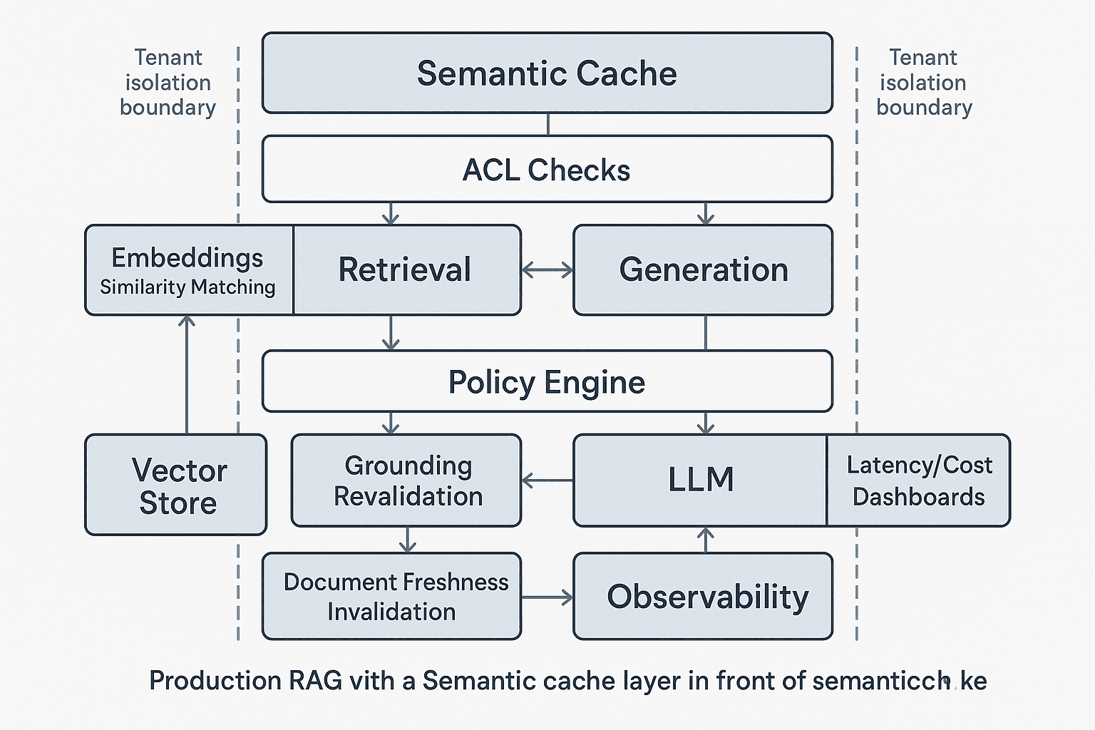 Designing Semantic Caches for RAG Answers Without Cross-User Leakage or Grounding Drift