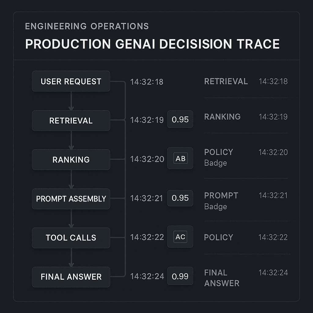 Decision Logs for Production GenAI: Recording Why Retrieval, Routing, and Agent Actions Happened