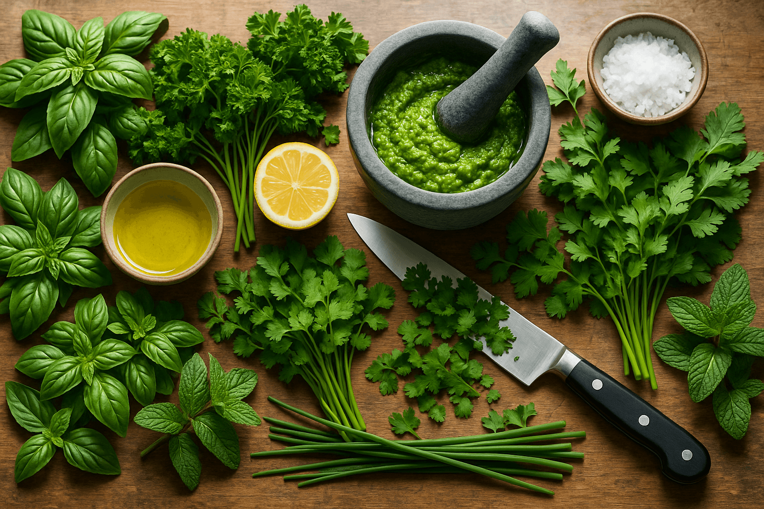 Why Fresh Herbs Turn Black, Bruise, or Lose Their Aroma: Enzyme Damage, Fat Solubility, and the Timing Rules for Better Pesto, Salads, and Finishing Oils