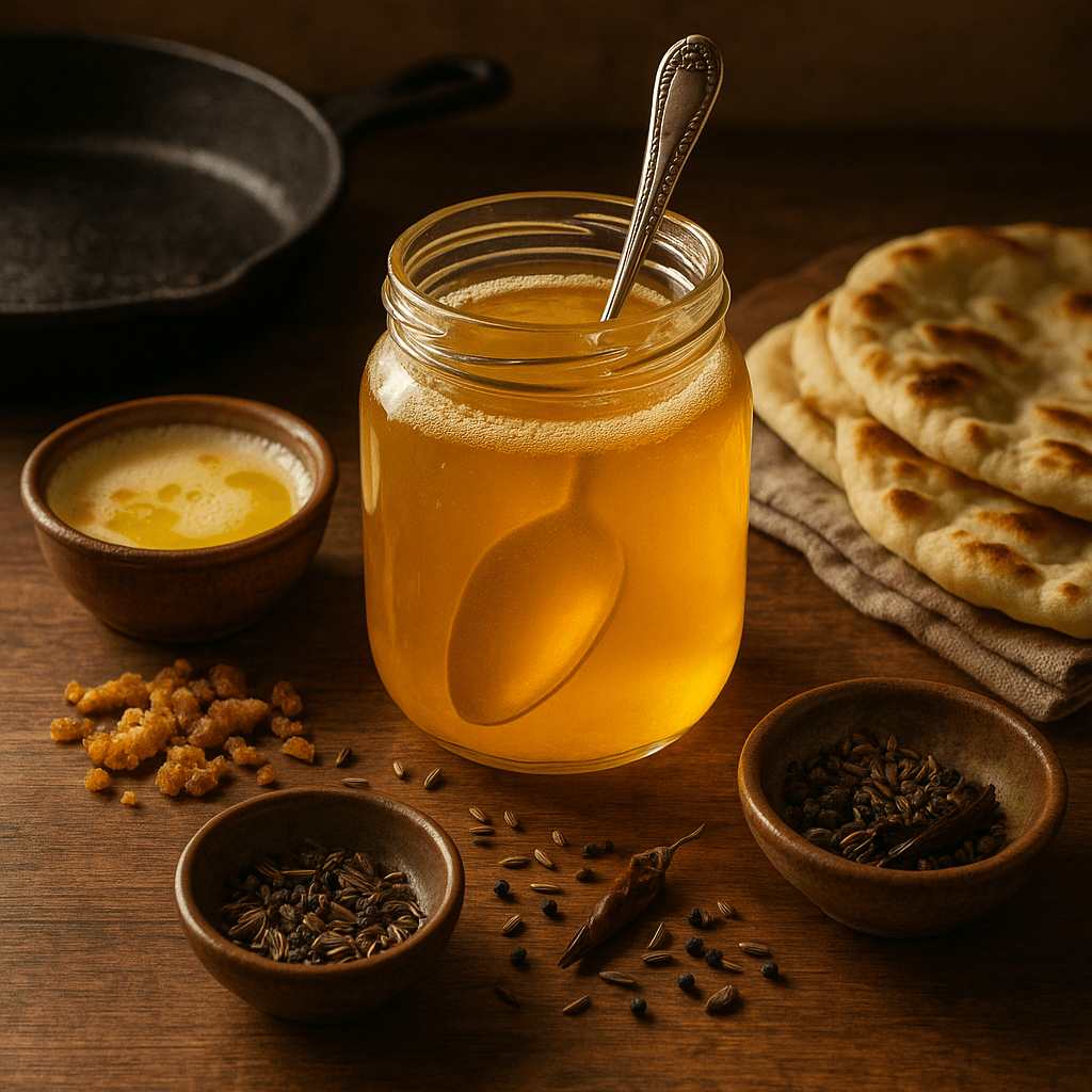 Why Ghee Smells Nutty, Burns Clear, or Tastes Flat: Milk Solids, Water Activity, and the Clarification Rules Behind Better Searing, Tempering, and South Asian Cooking