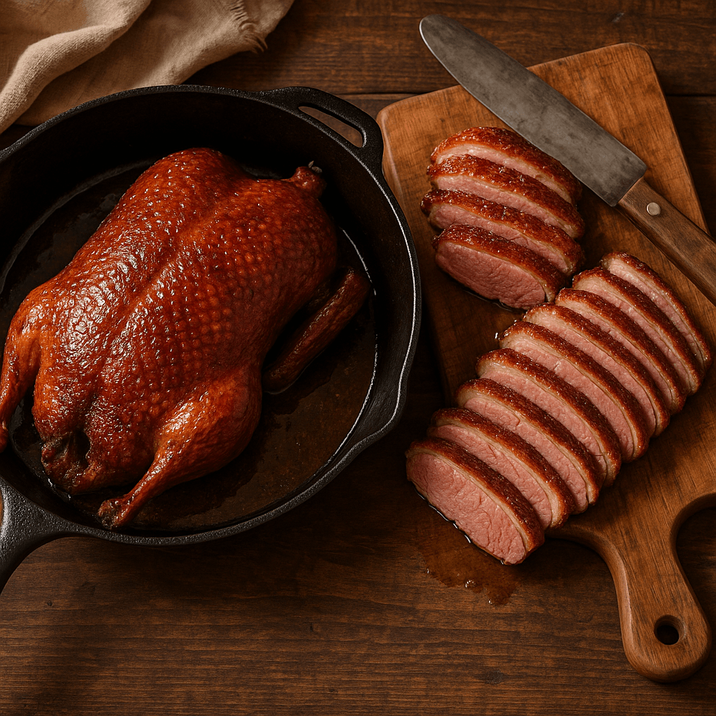 Why Duck Skin Turns Glassy, Flabby, or Burnt: Subcutaneous Fat Rendering, Collagen Drying, and the Heat Rules for Better Breasts, Legs, and Crispy Roast Duck