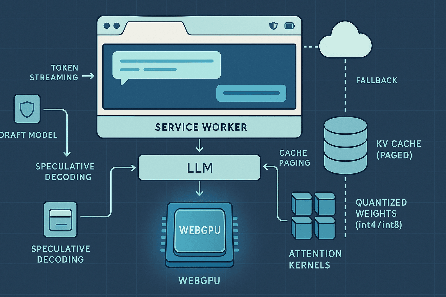 WebGPU LLMs for AI Browser Agents: On-Device Inference, Service-Worker Orchestration, and Hybrid Edge-Cloud Pipelines