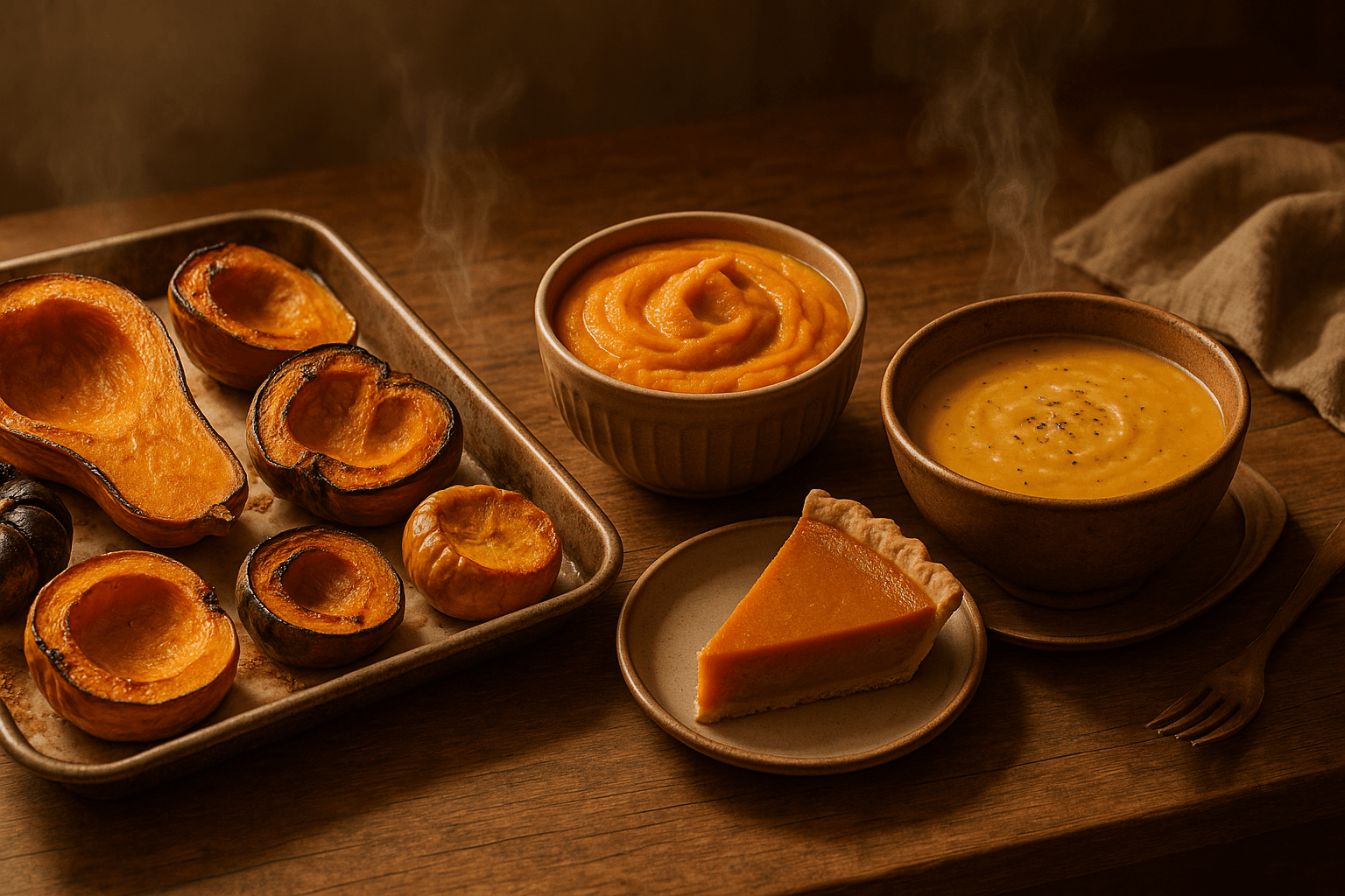 Why Pumpkin Turns Watery, Dense, or Deeply Caramelized: Cell-Wall Collapse, Starch Dilution, and the Roast‑Steam Rules for Better Purée, Pie, and Soup