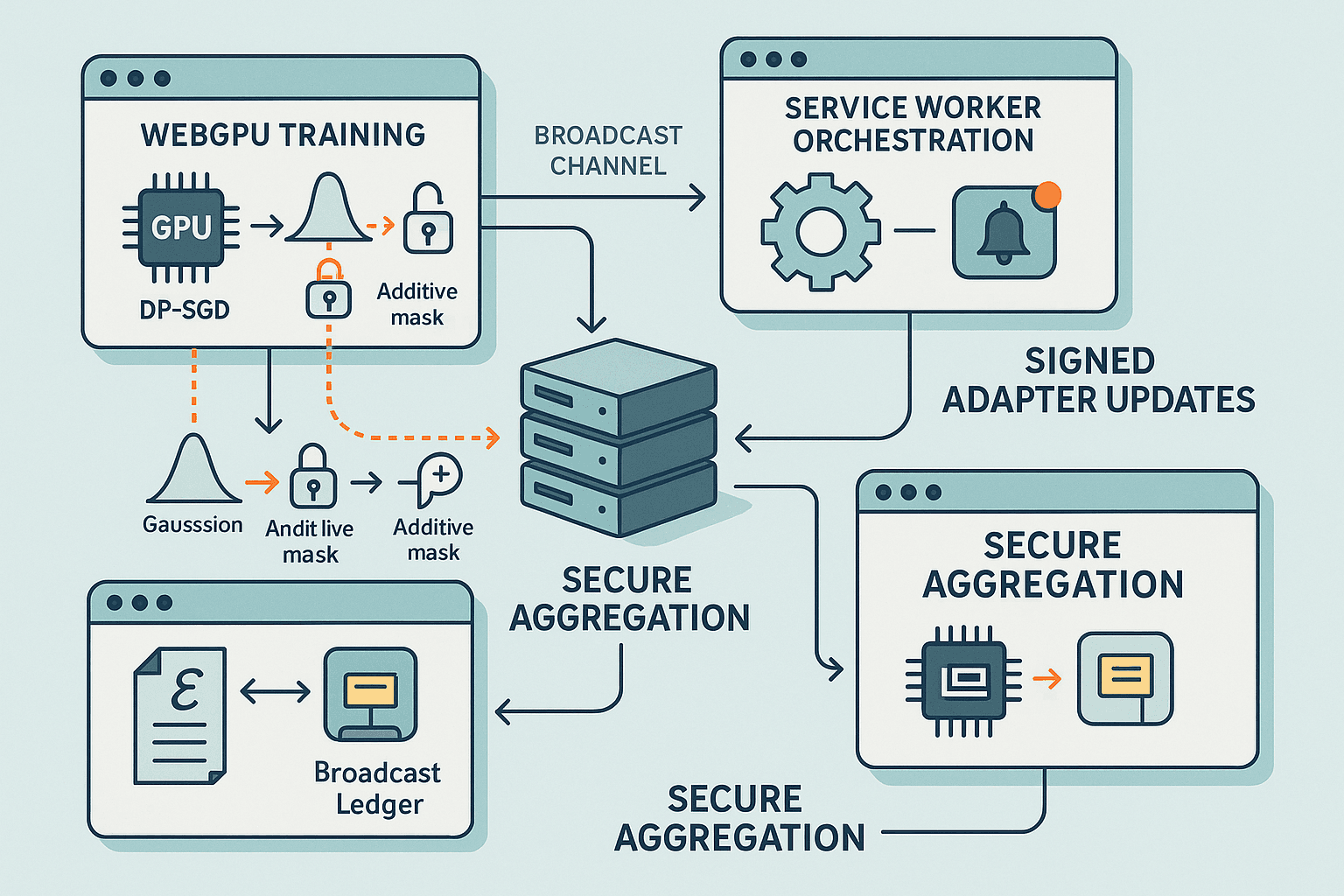 Federated Learning for Browser Agents: On‑Device Fine‑Tuning with Differential Privacy and WebGPU